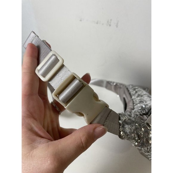 Minnie Mouse Disney Loungefly Hip Bag Fanny Pack Silver Sequin Bow HTF Rare READ - Picture 5 of 13